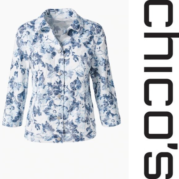 Chico's Jackets & Blazers - Chico's Chic Boutique Floral Print Jacket HW5072